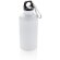 Botella deportiva de aluminio reutilizable con mosquetón blanco