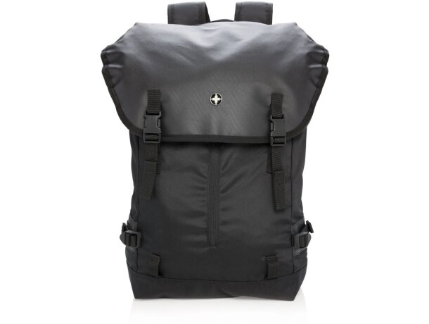 Mochila para portátil 17 con funda para tablet para poliéster Deluxe Negro detalle 1