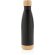 Botella acero inoxidable al vacío con tapa y fondo de bambú Negro detalle 2