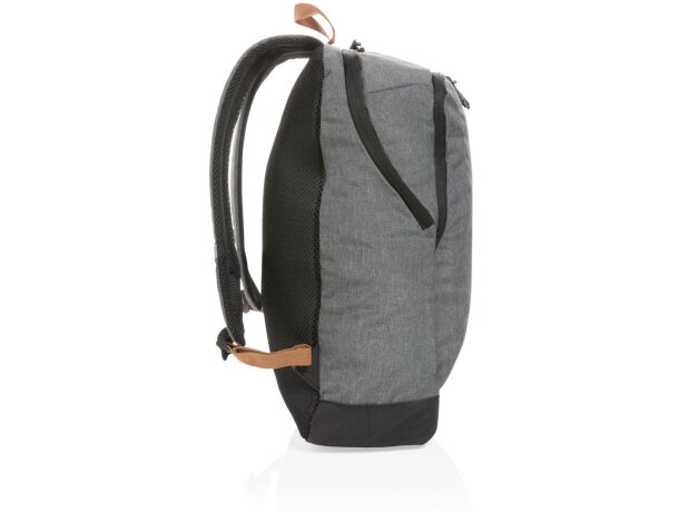 Mochila ecológica para publicidad con poliéster reciclado y trazador AWARE Gris detalle 11
