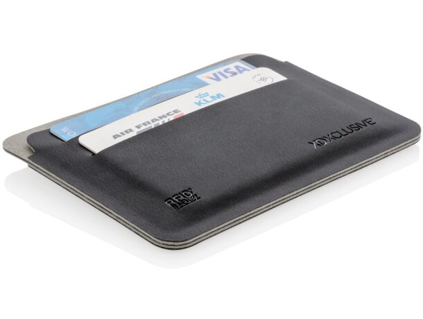 Tarjeteros corporativos bloqueo rfid ultra delgado para 8 tarjetas Negro/gris detalle 3