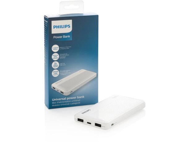 Powerbank fino Philips de 10.000 mAh Blanco detalle 8