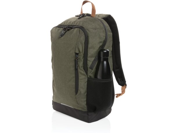 Mochila ecológica para publicidad con poliéster reciclado y trazador AWARE Verde detalle 33