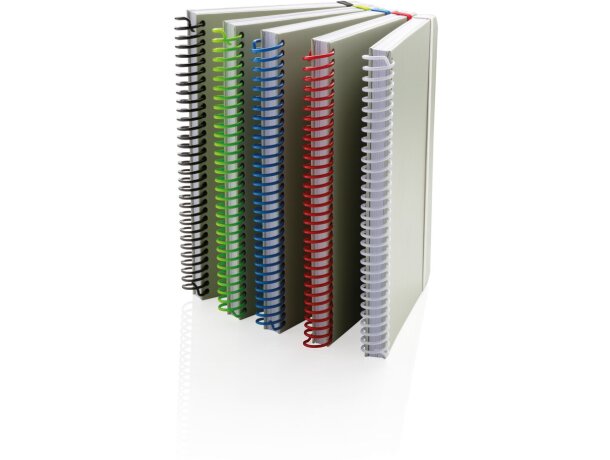 Libreta A5 Deluxe con aros en espiral Verde/gris detalle 6