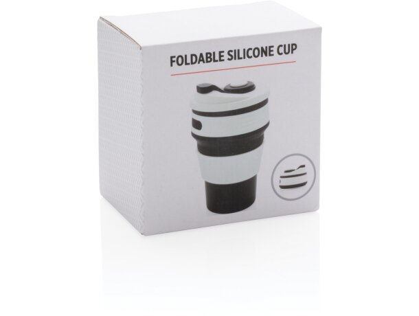Tazas plegable de silicona Negro detalle 13