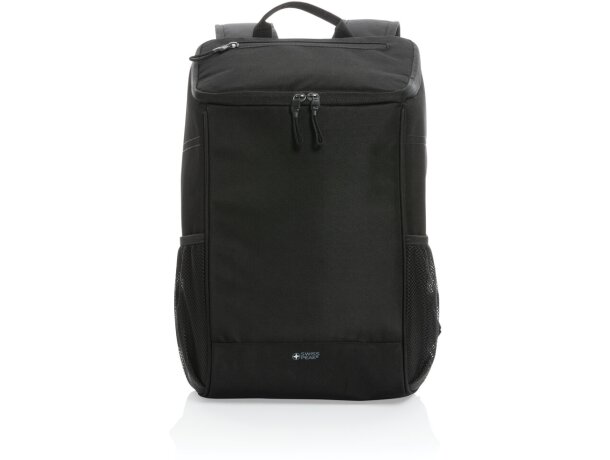 Mochila nevera poliéster reciclado Negro detalle 1