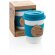 Taza de café ecológica con tapa y banda de silicona Azul/blanco detalle 20