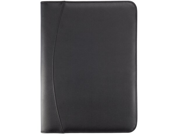 Portafolio básico con cremallera y bolsillo Negro detalle 3