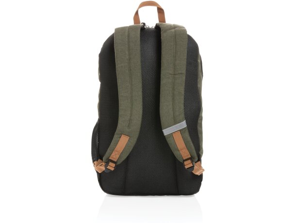 Mochila ecológica para publicidad con poliéster reciclado y trazador AWARE Verde detalle 31