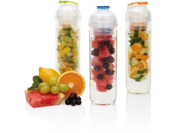 Bidón deportivo con compartimento para frutas de tritán 500ml Naranja detalle 26
