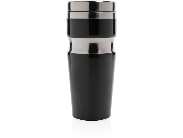 Vaso de diseño térmico de acero Negro/plata detalle 1