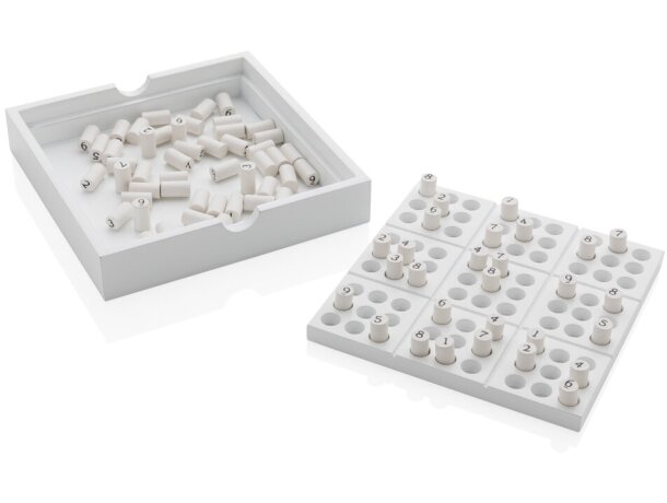 Sudoku madera FSC con clavijas y cubierta en caja kraft Blanco detalle 7