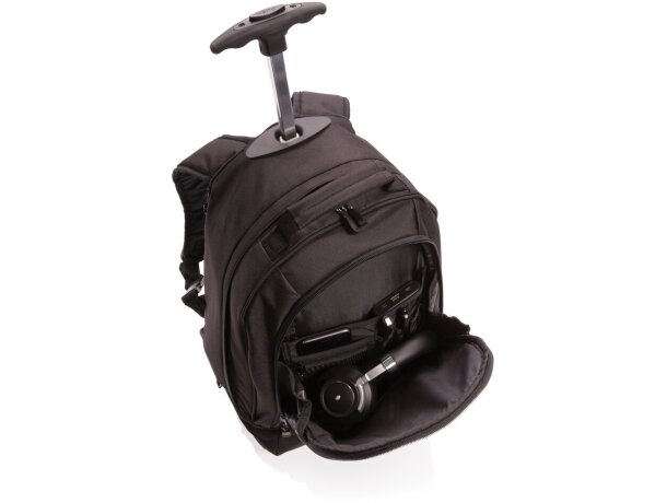 Mochila trolley para negocios Negro detalle 5