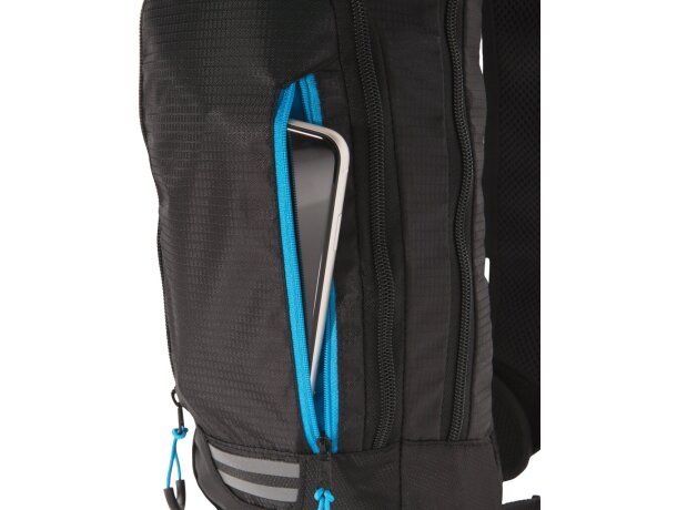 Mochila pequeña Explorer de senderismo 7L sin PVC Negro/azul detalle 5