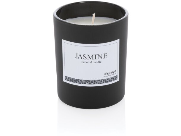 Vela perfumada Ukiyo Smolensk aroma jazmín vidrio negro 300g Blanco detalle 21