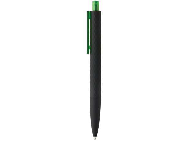 Bolígrafos con nombre forma exclusiva de diamante y tacto suave Verde/negro detalle 36