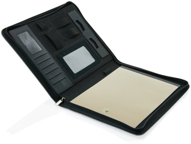 Portafolios de diseño moderno con soporte para tablet o móvil Negro detalle 1