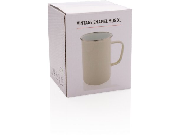Taza vintage XL Blanco detalle 8