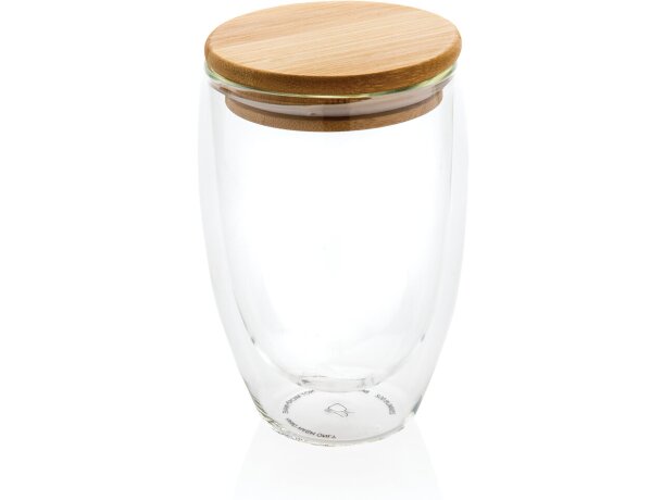 Vaso térmico Polatsk de cristal borosilicato y tapa de bambú Transparente detalle 10