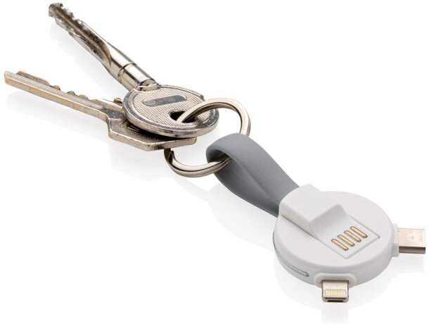 Cable redondo 3 en 1 Blanco detalle 6