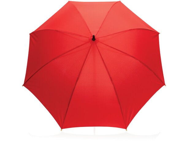 Paraguas ecológico automático RPTE hecho con pongee. Rojo detalle 4