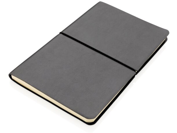 Cuaderno A5 moderno de lujo con tapa blanda Negro detalle 2