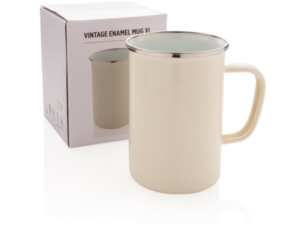 Taza vintage XL Blanco detalle 7