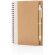 Libreta de anillas con hojas a rayas y bolígrafo kraft de cartón reciclado Blanco