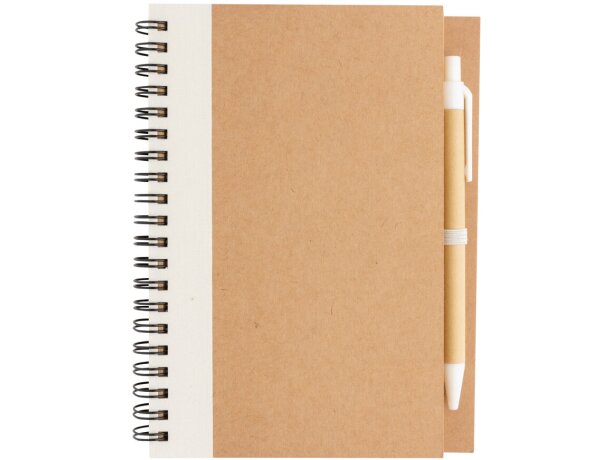 Cuaderno de espiral kraft con bolígrafo Blanco detalle 9