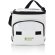 Bolsa térmica de poliéster con bolsillo frontal y correa ajustable Blanco/plata detalle 4