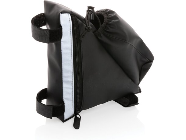 Bolsa bicicleta reflectante con porta-botellas incluido pu Negro detalle 8