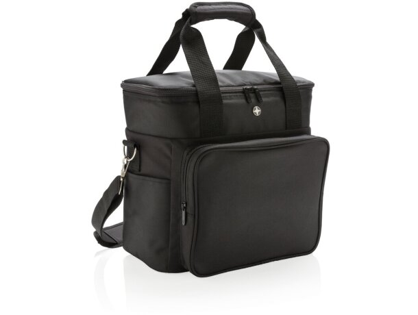 Nevera promocional Swiss Peak Deluxe 16 litros poliéster negro Negro/gris detalle 8