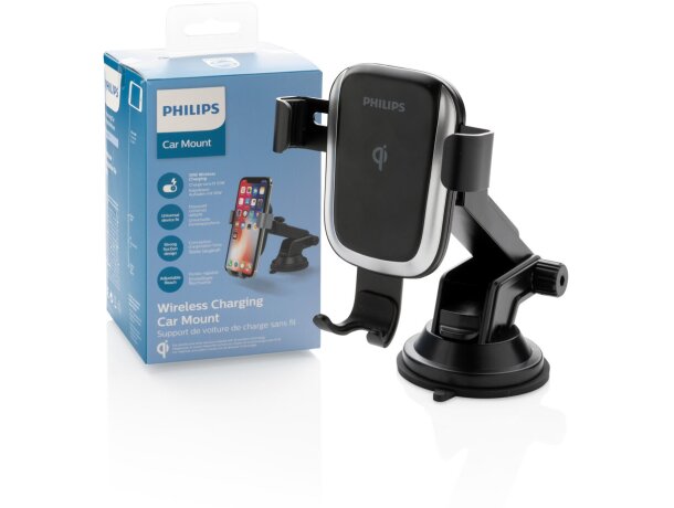 Soporte Philips de coche con carga inalámbrica Qi de 10W Negro detalle 9