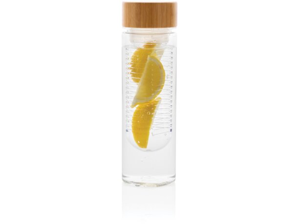 Botellas para niños publicitarias con tapa de bambu tritan 640ml Transparente detalle 2