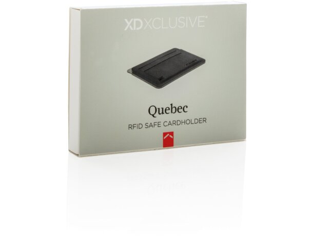 Tarjetero seguro Quebec RFID Negro/gris detalle 6