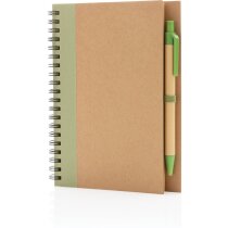 Cuaderno de espiral kraft con bolígrafo