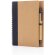 Libreta de anillas con hojas a rayas y bolígrafo kraft de cartón reciclado Azul