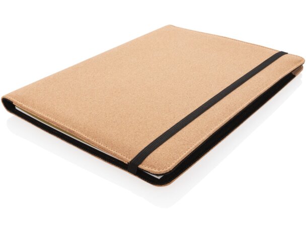 Libreta Deluxe A4 corcho natural con bolígrafo trigo y elástico Marron detalle 13