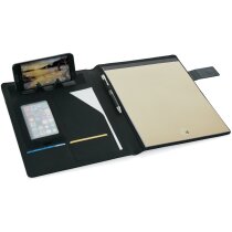 Carpeta Sahibganj A4 negra con soporte para tablet