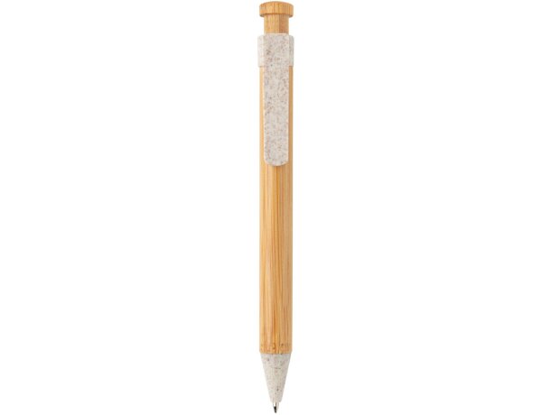 Bolis ecológicos de bambú y paja de trigo tinta azul Blanco detalle 7