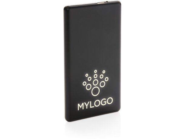 Batería externa con logo iluminado de 4000 mAh Negro detalle 4