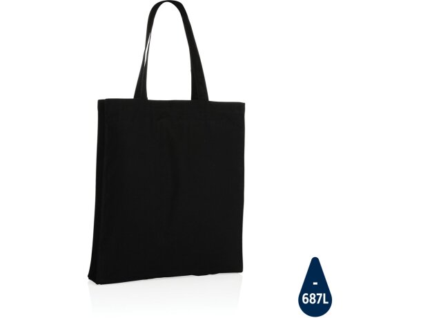 Tote algodón reciclado 70% rPET 30% diseño sostenible AWARE 12L Azul marino detalle 29