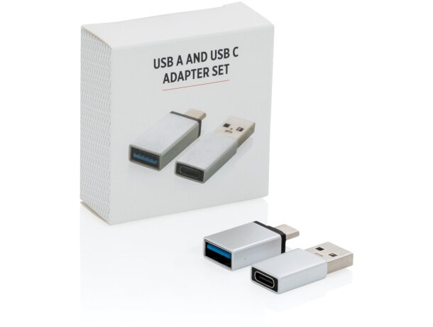 Juego de adaptadores USB A y USB C Plata detalle 11