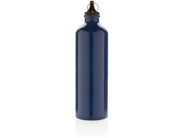 Botella de agua XL de aluminio con mosquetón Azul/negro detalle 23