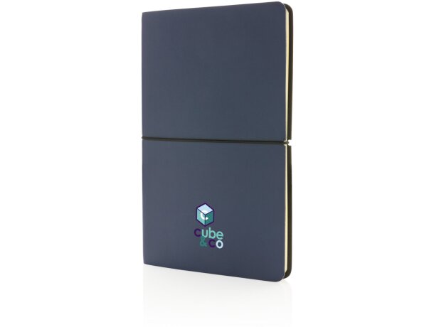 Cuaderno A5 moderno de lujo con tapa blanda Azul marino detalle 10