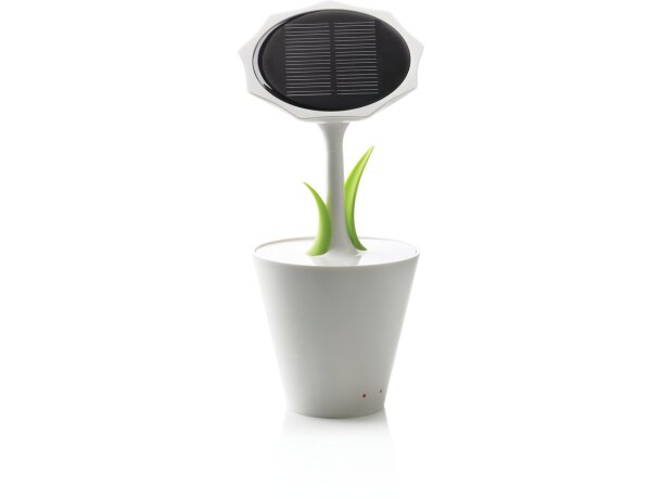 Cargador solar girasol Blanco/verde detalle 2