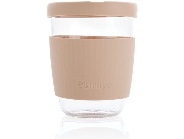 Vaso de borosilicato Ukiyo con tapa y funda de silicona Marron detalle 31