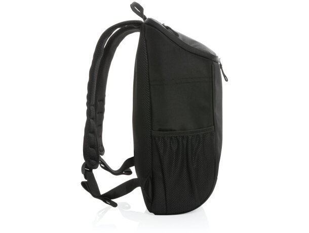 Mochila nevera poliéster reciclado Negro detalle 3