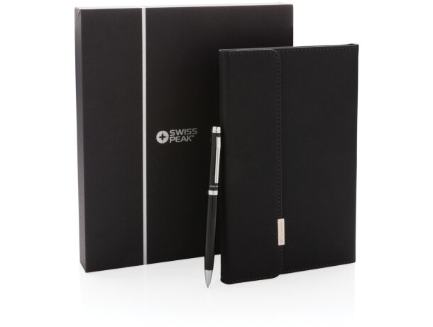 Set de libreta y bolígrafo Swiss Peak deluxe A5 Negro detalle 8