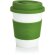 Taza de café ecológica con tapa y banda de silicona Verde/blanco